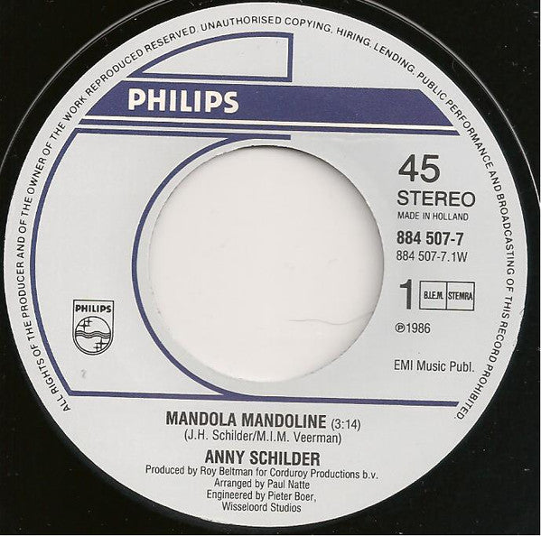 Anny Schilder : Mandola Mandoline (7", Single)