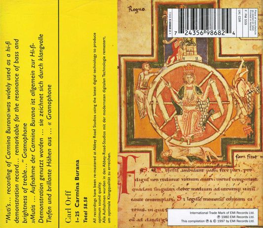 Carl Orff, Philharmonia Chorus & Philharmonia Orchestra, Arleen Auger, Jonathan Summers, John Van Kesteren, Riccardo Muti : Carmina Burana (CD)