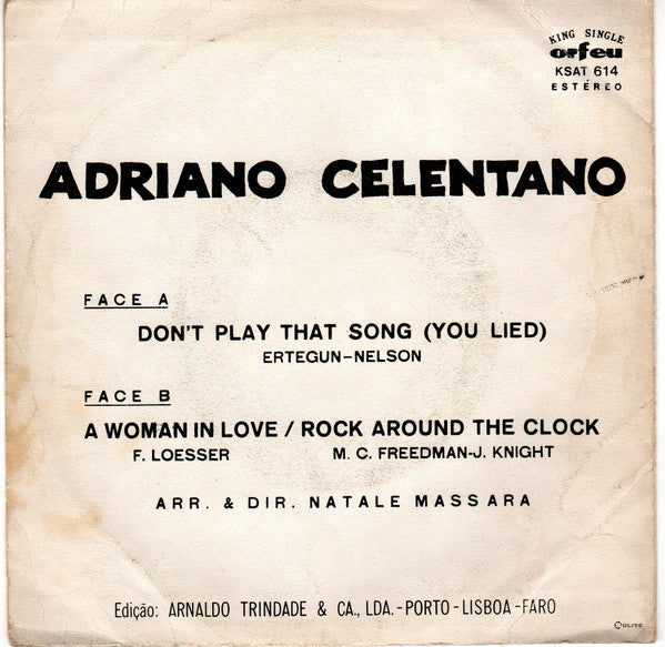 Adriano Celentano : Don't Play That Song (7", Single, P/Mixed)