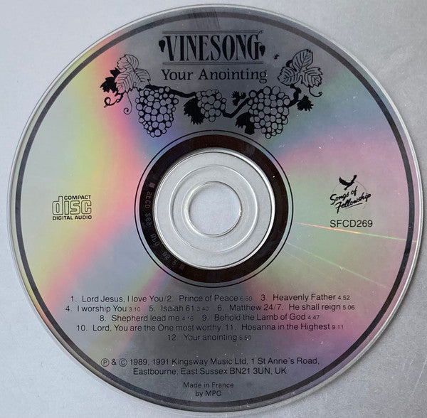 Vinesong : Your Anointing (CD, Album)