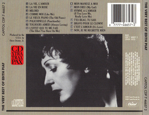 Edith Piaf : The Very Best Of Edith Piaf (Immortal "Little Sparrow" Of France) (CD, Comp)