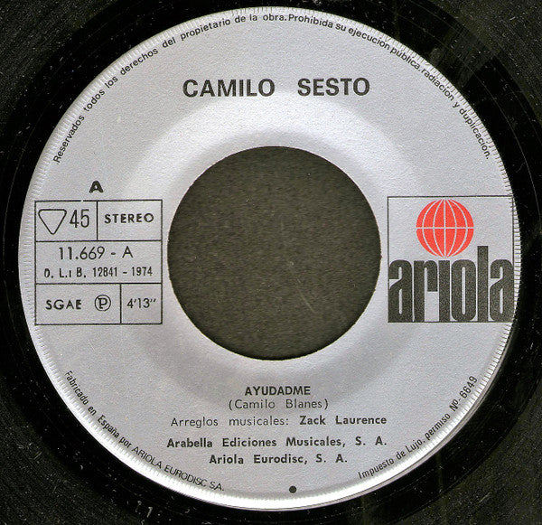 Camilo Sesto : Ayudadme (7", Single)