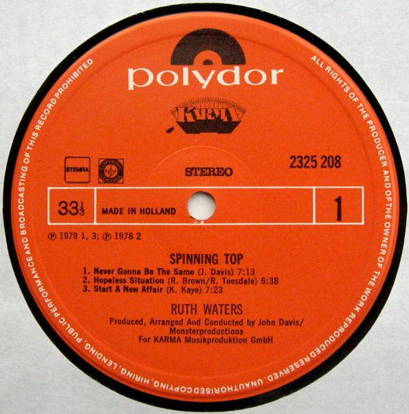 Ruth Waters : Spinning Top (LP, Album)