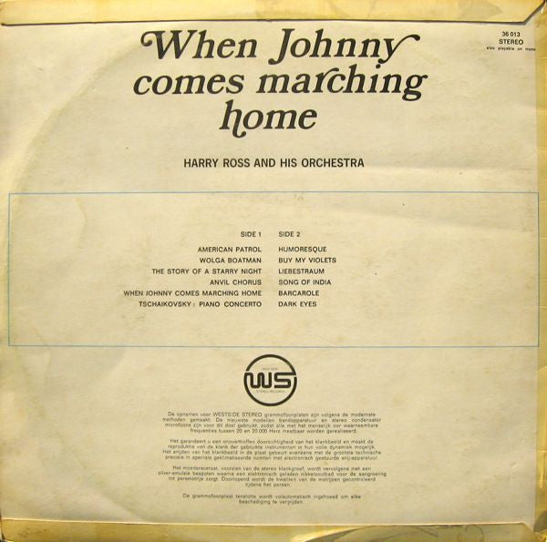 Harry Ross And His Orchestra : When Johnny Comes Marching Home (LP, Album)