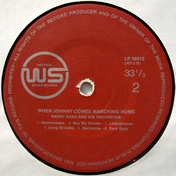 Harry Ross And His Orchestra : When Johnny Comes Marching Home (LP, Album)