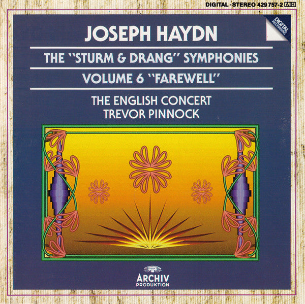 Joseph Haydn, The English Concert, Trevor Pinnock : The "Sturm & Drang" Symphonies - Volume 6 "Farewell" (CD, Album)