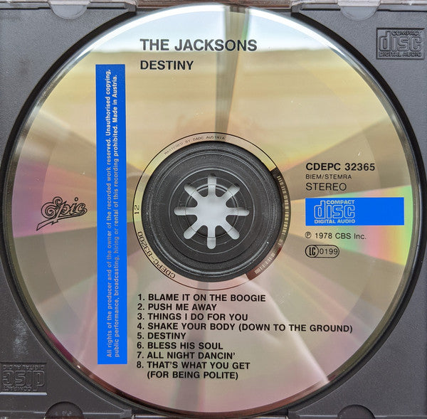 The Jacksons : Destiny (CD, Album, RE)