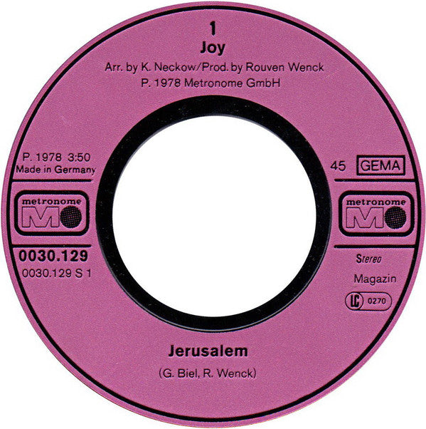 Joy (32) : Jerusalem (7", Single)