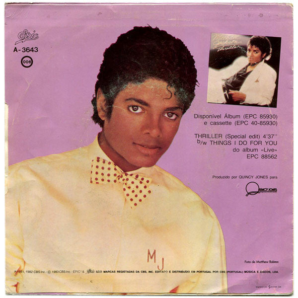 Michael Jackson : Thriller (Special Edit) (7", Single)