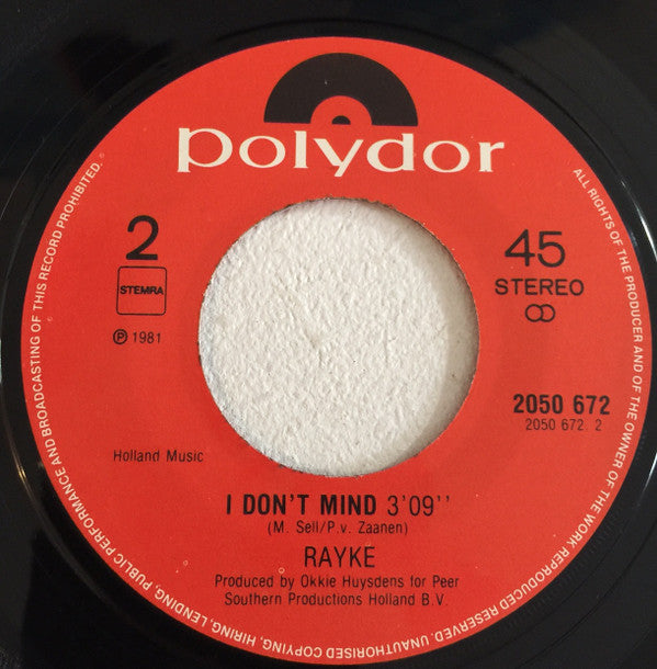 Rayke : It's Rainin' In My Heart (7", Single)