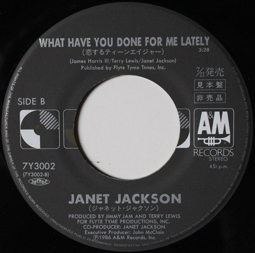Janet Jackson : Nasty (7", Single, Promo)
