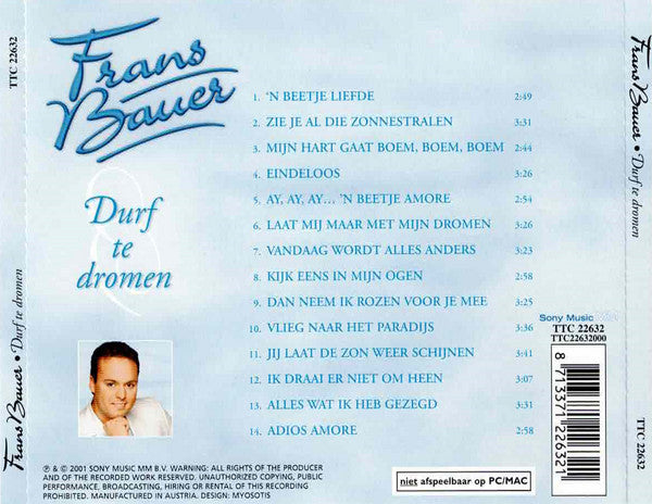 Frans Bauer : Durf Te Dromen (CD, Album)
