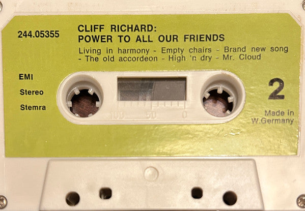 Cliff Richard : Power To All Our Friends (Cass, Comp)