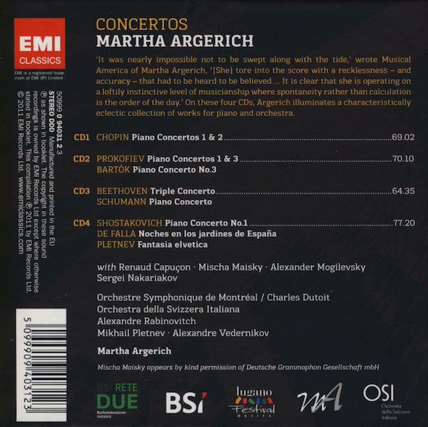 Martha Argerich : Edition Concertos (4xCD + Box, Comp)