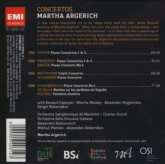 Martha Argerich : Edition Concertos (4xCD + Box, Comp)