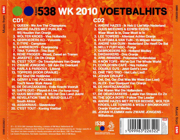 Various : 538 - WK 2010 Voetbalhits (2xCD, Comp)
