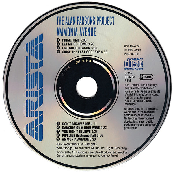 The Alan Parsons Project : Ammonia Avenue (CD, Album)