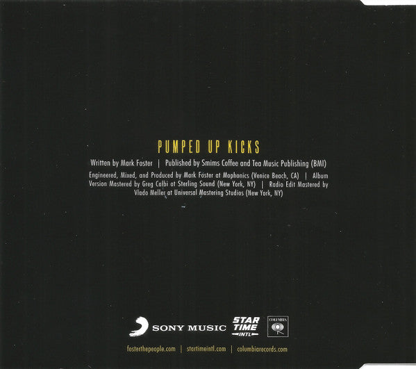 Foster The People : Pumped Up Kicks (CD, Single)