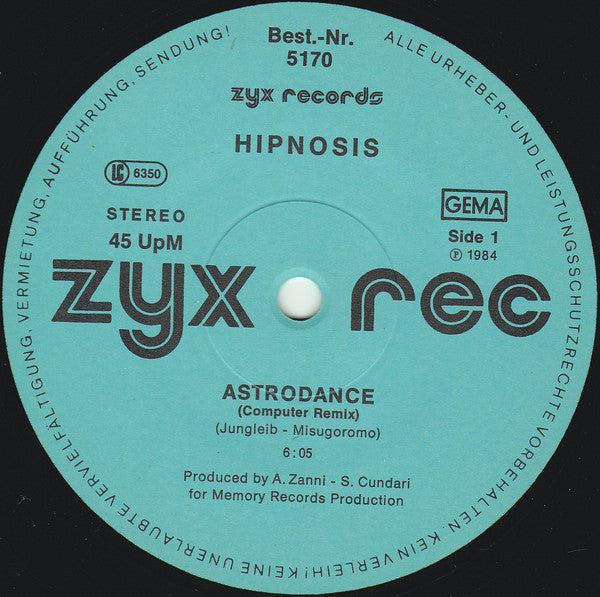 Hipnosis : Astrodance / Argonauts (12")