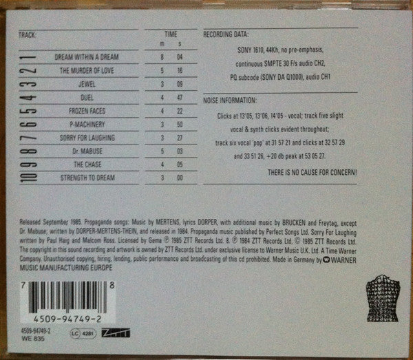 Propaganda : A Secret Wish (CD, Album, RE)