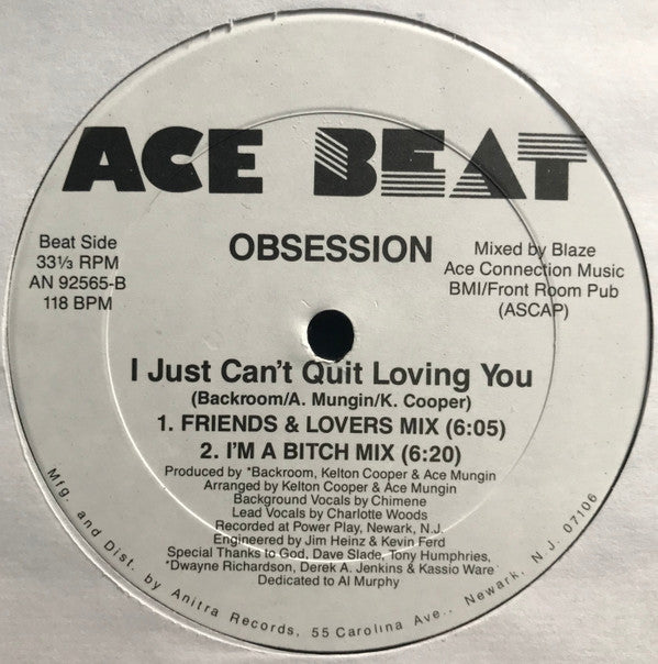 Obsession (5) : I Just Can't Quit Loving You (12")