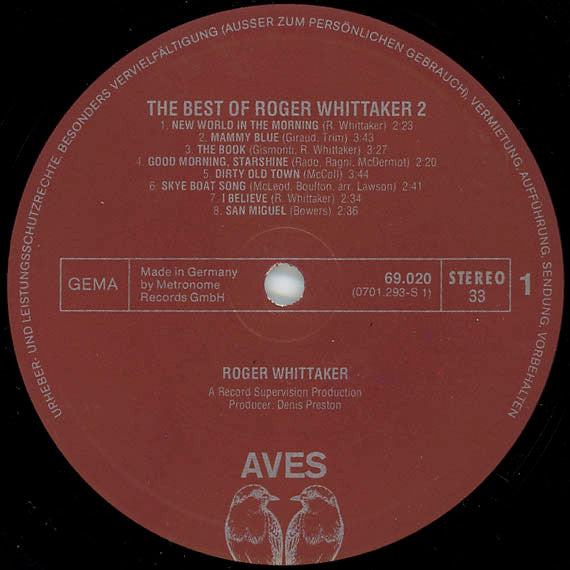 Roger Whittaker : The Best Of Roger Whittaker 2 (LP, Comp)