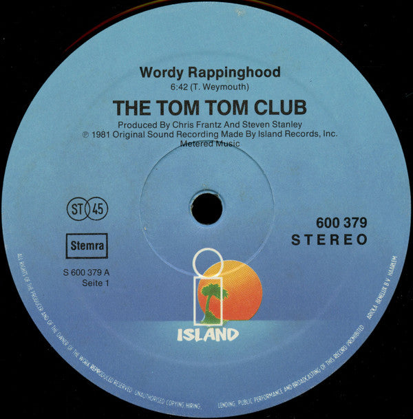 Tom Tom Club : Wordy Rappinghood (12", Single)