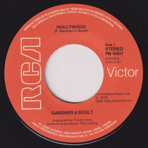 Gardner And Boult : Hollywood (7", Single)