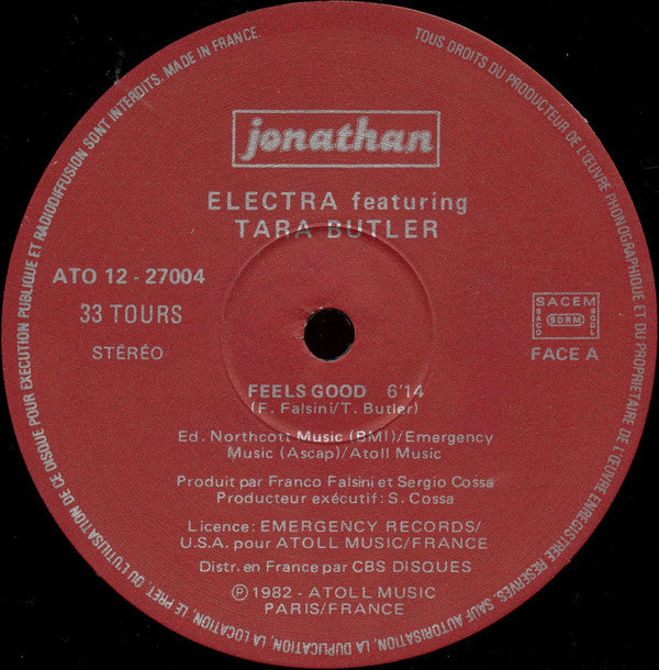 Electra (2) Featuring Tara Butler : Feels Good (12", Maxi)