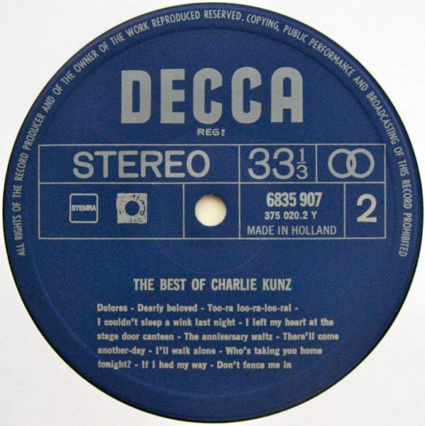 Charlie Kunz : The Best Of Charlie Kunz (2xLP, Comp)