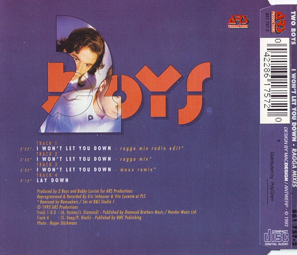 Two Boys : I Won't Let You Down (Ragga Mixes) (CD, Maxi)