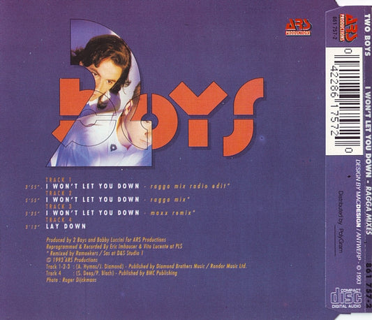 Two Boys : I Won't Let You Down (Ragga Mixes) (CD, Maxi)
