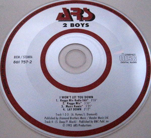 Two Boys : I Won't Let You Down (Ragga Mixes) (CD, Maxi)