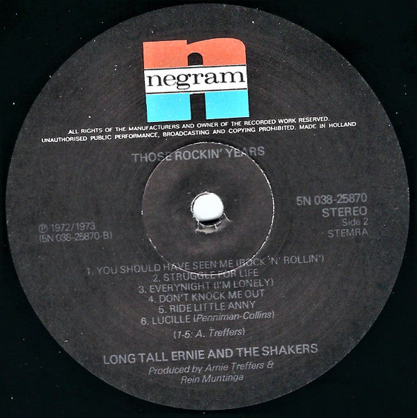 Long Tall Ernie And The Shakers : Those Rockin' Years (LP, Comp)