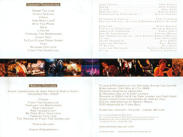 Spandau Ballet : Live From The N.E.C. (DVD-V, PAL)
