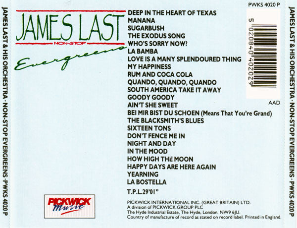 James Last : Non Stop Evergreens (CD, Album)