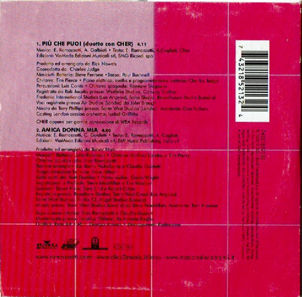 Eros Ramazzotti Duetto Con Cher : Più Che Puoi (CD, Single, Car)