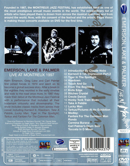 Emerson, Lake & Palmer : Live At Montreux 1997 (DVD-V, Multichannel, PAL)
