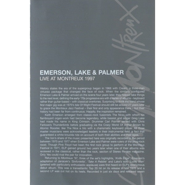 Emerson, Lake & Palmer : Live At Montreux 1997 (DVD-V, Multichannel, PAL)