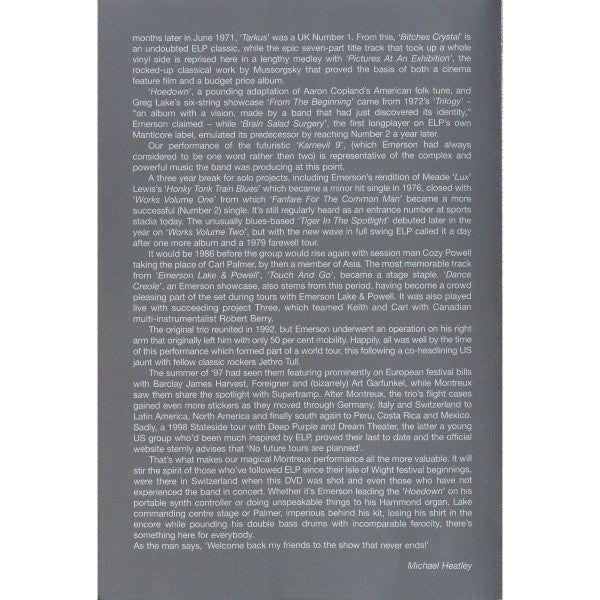 Emerson, Lake & Palmer : Live At Montreux 1997 (DVD-V, Multichannel, PAL)