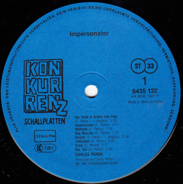 Carlos Peron : Impersonator (LP, Album)