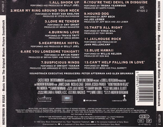 Various : Honeymoon In Vegas - Music From The Original Motion Picture Soundtrack (CD)