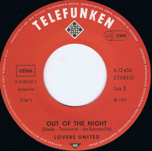 Lovers United : Out Of The Night (7", Single)