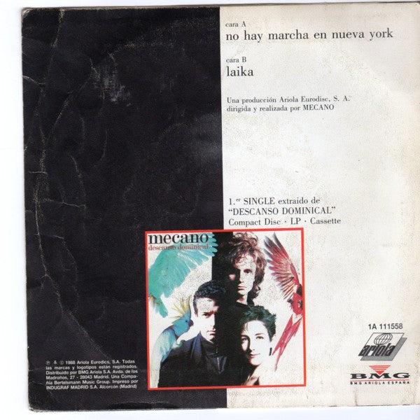 Mecano : No Hay Marcha En Nueva York (7", Single)