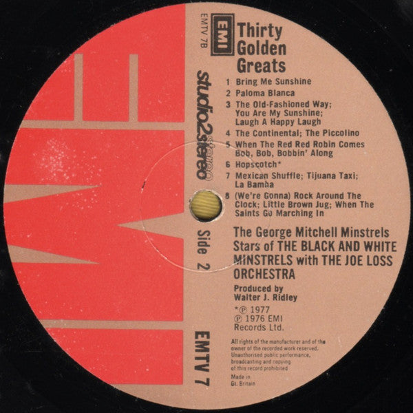 The George Mitchell Minstrels With Joe Loss & His Orchestra : 30 Golden Greats (LP)
