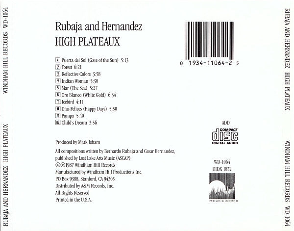 Rubaja And Hernandez : High Plateaux (CD, Album)