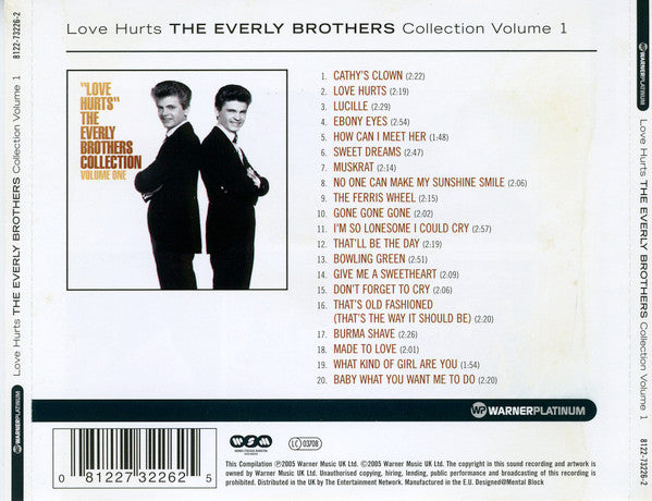 Everly Brothers : Love Hurts - The Everly Brothers Collection Volume 1 (CD, Comp)