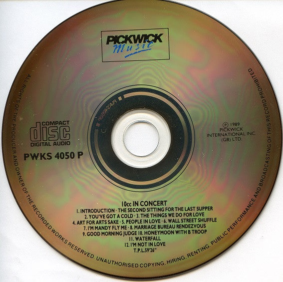 10cc : 10cc In Concert (CD, Album, Abr)