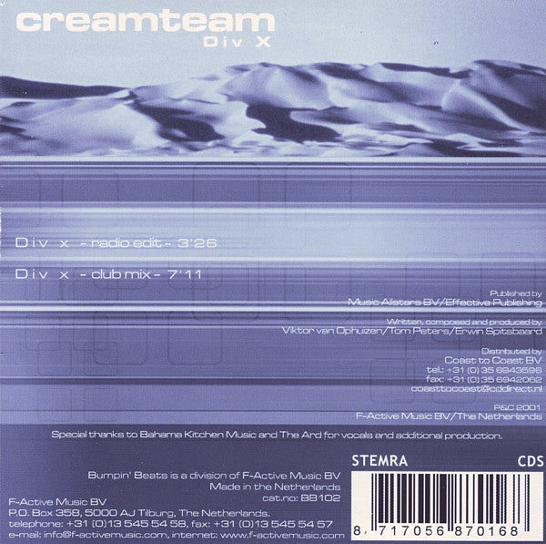 CreamTeam : Div X (CD, Single)