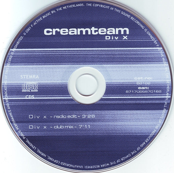 CreamTeam : Div X (CD, Single)